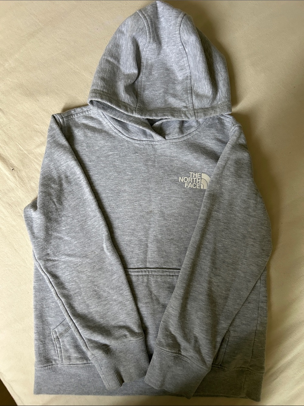 6-7 year old Kids The North Face Light Gray Hoodie with Chest Logo